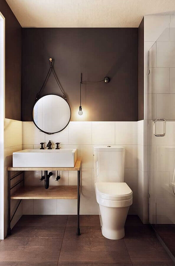 Decoração minimalista para banheiro estilo industrial Foto Home Fashion Trend