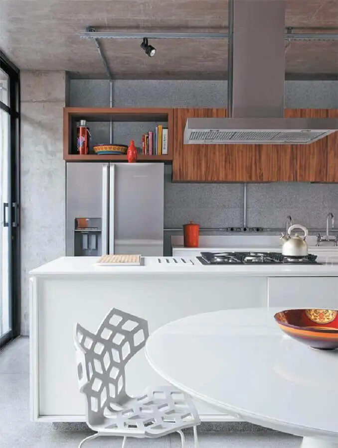bancada gourmet com cooktop para cozinha moderna planejada Foto Planète Déco