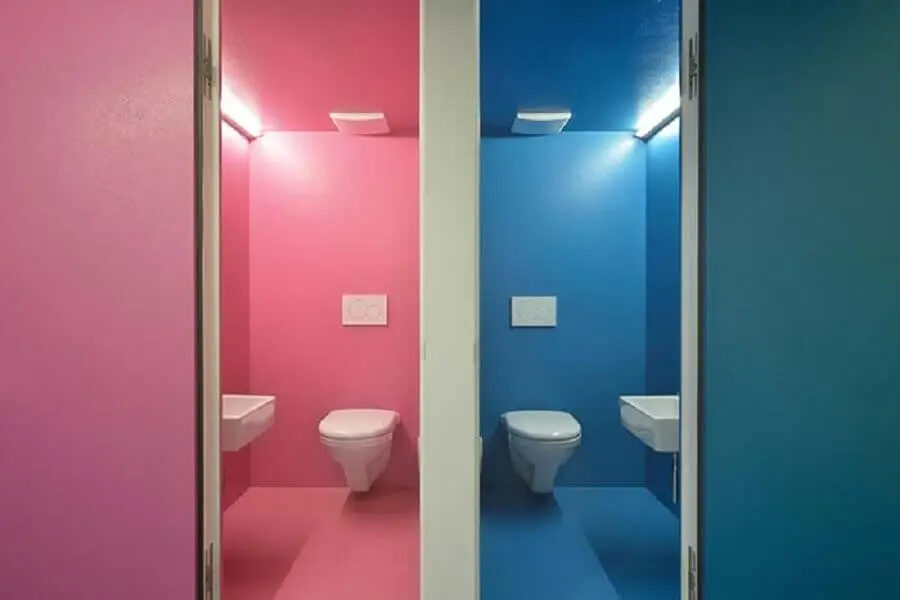 decoração para banheiro feminino e masculino Foto L3P Architekten AG
