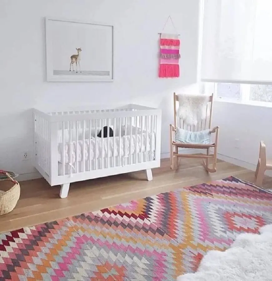 tapete colorido para decoração de quarto de bebê simples branco Foto Box Davi - Baby Tafael