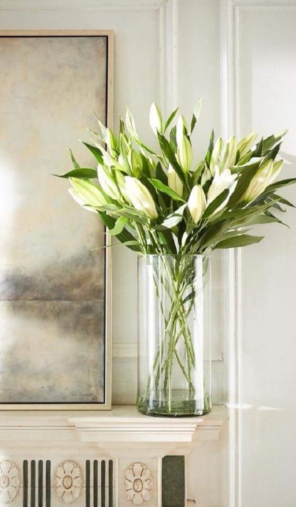 Vaso de vidro fino para decoração da sala de estar