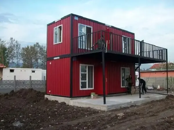 Casa vermelha container moderna