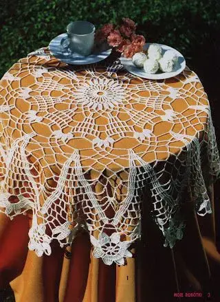 toalha de mesa de crochê - toalha de mesa com forro 